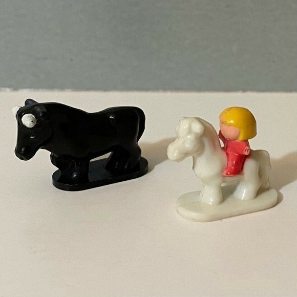 Vintage Polly Pocket Bluebird 1991 Polly’s Dream World Bull & Girl On Horse - Picture 1 of 4